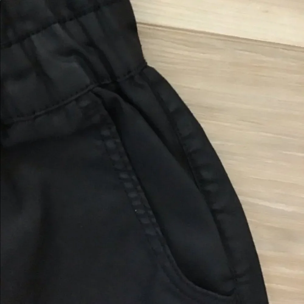 Zara Black Coated Baggy Paperbag Waist Pants 2